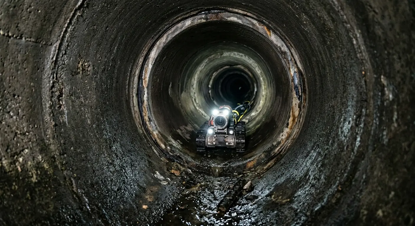 Robotic sewer camera inspecting pipe interior for Drain Snake Service in Buena Park